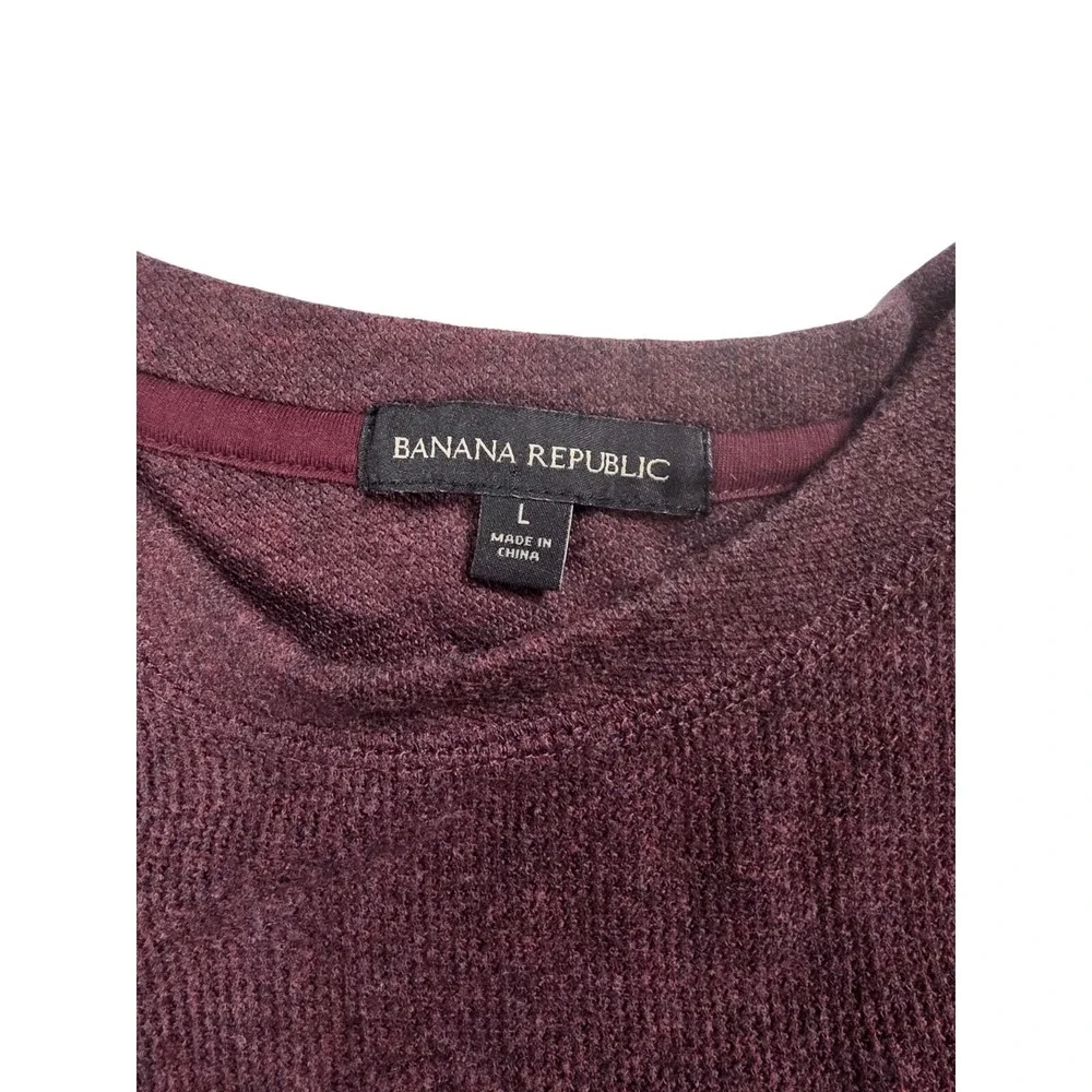 Banana Republic Burgundy‎ Crew Neck Pullover Knit Sweater Men's Size Large